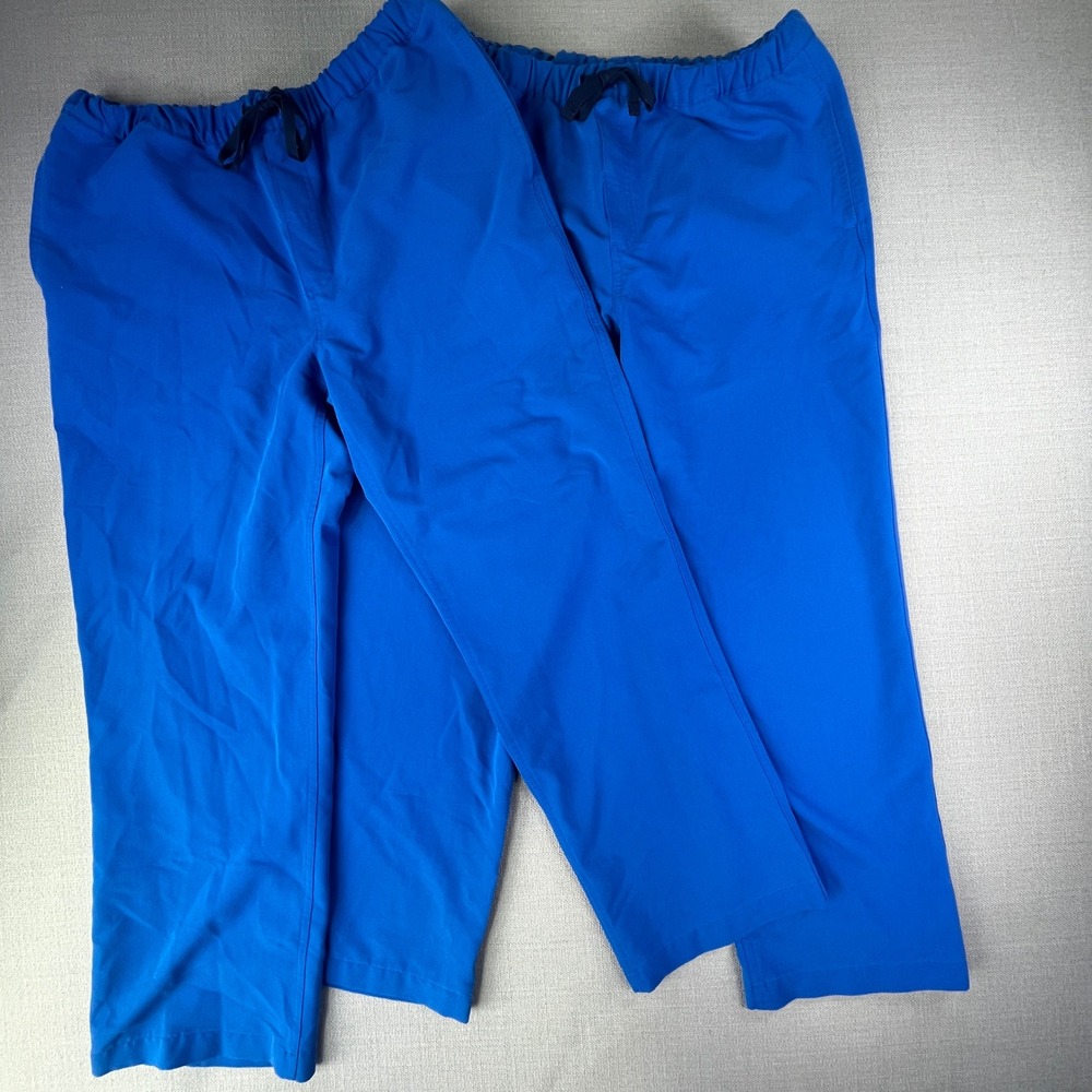 2 Pairs of FIGS Pisco Scrub Pants Mens Medium Blue Basic Straight Leg Drawstring